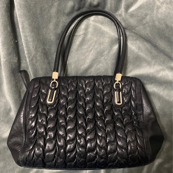 RARE COACH Madison gathered leather Chevron black shoulder bag - Picture 10 of 11